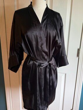 Linea Donatella Black Short Robe - Size S/M